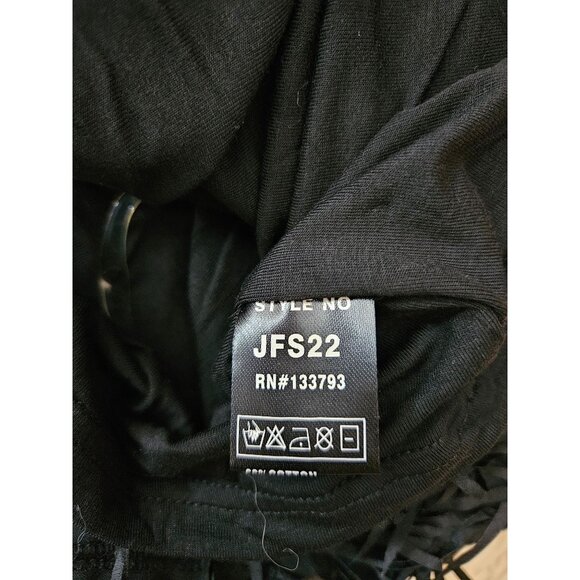 2/$35- POL Black Chic Fringe Flapper Coastal Cowgirl Festival Mini Skirt Women S - Picture 7 of 8